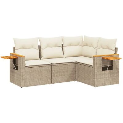 vidaXL Outdoor-Möbelset - Beige - Wetterfester Rattan vidaXL Outdoor-Möbelset - Beige - Wetterfester Rattan