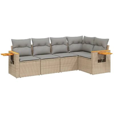 VidaXL Outdoor Möbelset - Robustes Beige Rattan-Design VidaXL Outdoor Möbelset - Robustes Beige Rattan-Design