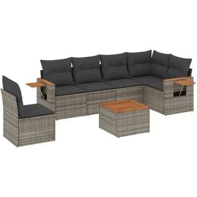 vidaXL 6-Tlg. Garten-Sofagarnitur Mit Kissen Beige Poly Rattan vidaXL 6-Tlg. Garten-Sofagarnitur Mit Kissen Beige Poly Rattan