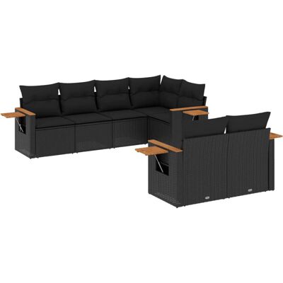 VidaXL Gartenmöbelset - Schwarz - langlebiges Resin-Geflecht - modular - UV-beständig - 110kg VidaXL Gartenmöbelset - Schwarz - langlebiges Resin-Geflecht - modular - UV-beständig - 110kg