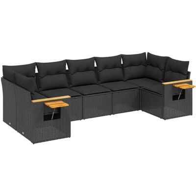 vidaXL Gartenmöbel-Set - Schwarz - Modulares Gartensofa mit Stauraum vidaXL Gartenmöbel-Set - Schwarz - Modulares Gartensofa mit Stauraum