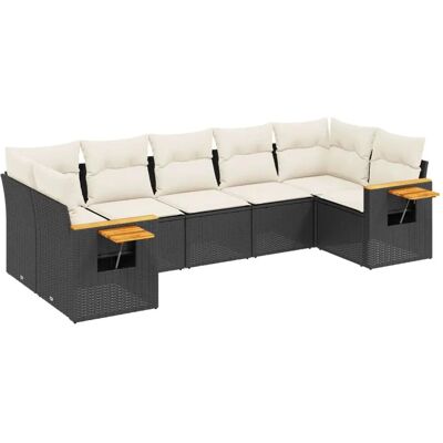vidaXL Gartenset 7-tlg. - Langlebiges PE-Rattan - Schwarz vidaXL Gartenset 7-tlg. - Langlebiges PE-Rattan - Schwarz