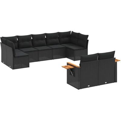 VidaXL Gartenset - Schwarz - Langlebiges Polyrattan-Material VidaXL Gartenset - Schwarz - Langlebiges Polyrattan-Material