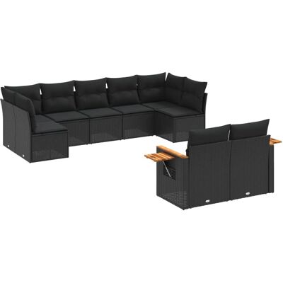 vidaXL 10-teiliges Gartenmöbel-Set in Schwarz vidaXL 10-teiliges Gartenmöbel-Set in Schwarz