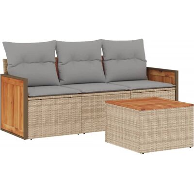 VidaXL Gartenmöbel-Set - Beige & Grau - 3-teilig modular VidaXL Gartenmöbel-Set - Beige & Grau - 3-teilig modular