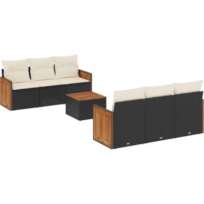 VidaXL Gartenmöbelset - Beige Poly Rattan - 6 Sitzplätze VidaXL Gartenmöbelset - Beige Poly Rattan - 6 Sitzplätze