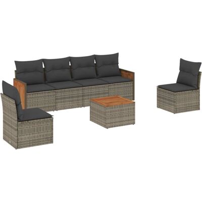 vidaXL Gartenmöbelset - 7-teiliges Sofa-Set in Grau vidaXL Gartenmöbelset - 7-teiliges Sofa-Set in Grau