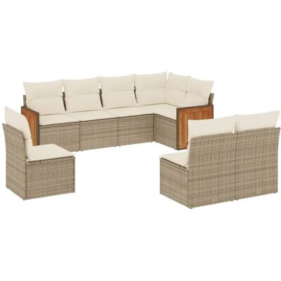 VidaXL Outdoormöbel-Set - Beiges Modularer Gartensofa mit Stauraum VidaXL Outdoormöbel-Set - Beiges Modularer Gartensofa mit Stauraum