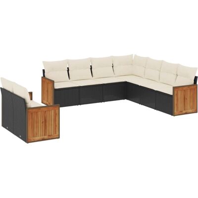 VidaXL Gartenset - Beige, Schwarz, Weiß - Gartenmöbel VidaXL Gartenset - Beige, Schwarz, Weiß - Gartenmöbel