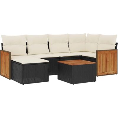 vidaXL Gartenmöbel-Set - Schwarz, Beige Kissen, Modular vidaXL Gartenmöbel-Set - Schwarz, Beige Kissen, Modular