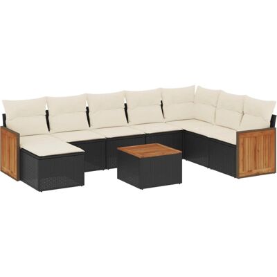 vidaXL Gartenmöbel-Set - Beige Poly Rattan - 8-teiliges Sofa vidaXL Gartenmöbel-Set - Beige Poly Rattan - 8-teiliges Sofa