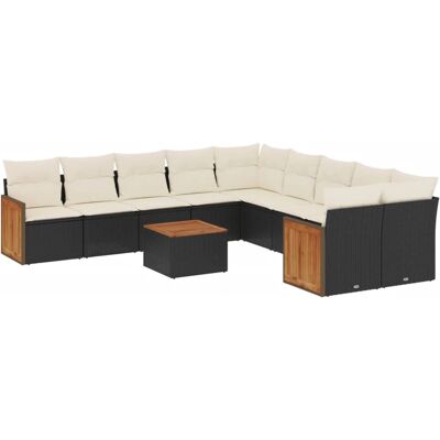 VidaXL Outdoormöbel-Set - Schwarz - Gartenecksofa VidaXL Outdoormöbel-Set - Schwarz - Gartenecksofa