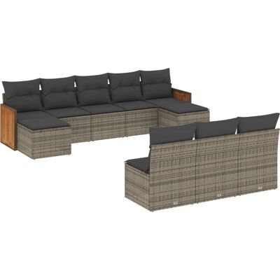 vidaXL Gartensofagarnitur - Grau - 11-tlg vidaXL Gartensofagarnitur - Grau - 11-tlg