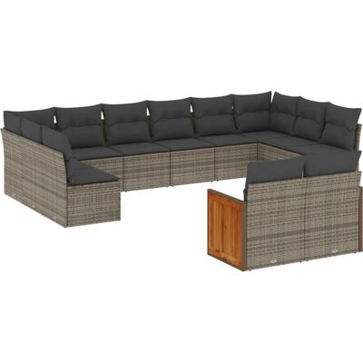 vidaXL Gartenmöbelset - 12-tlg. Grau Modular Gartensofa vidaXL Gartenmöbelset - 12-tlg. Grau Modular Gartensofa