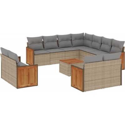 VidaXL Gartenmöbelset - Beige Modulares Gartensofa mit Kissen VidaXL Gartenmöbelset - Beige Modulares Gartensofa mit Kissen