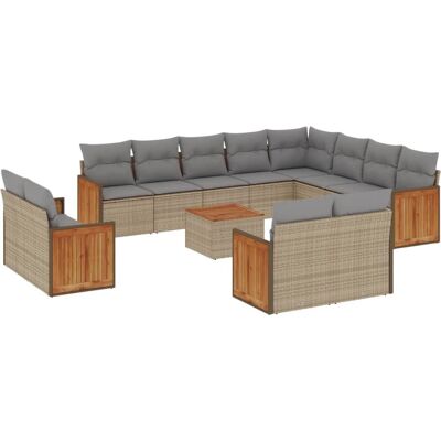 vidaXL Beiges Modular Gartenmöbel-Set - Outdoor Furniture Set vidaXL Beiges Modular Gartenmöbel-Set - Outdoor Furniture Set