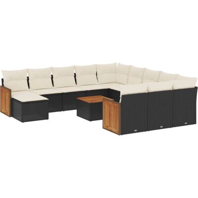 VidaXL Gartenmöbelset - Schwarz, Beige, Modular - Gartenmöbel VidaXL Gartenmöbelset - Schwarz, Beige, Modular - Gartenmöbel
