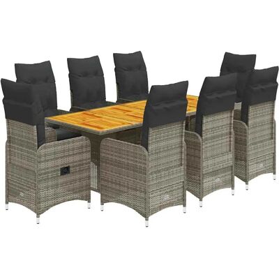 Vidaxl - Gartenmöbel-Set 9 Teile mit Kissen - Grau Vidaxl - Gartenmöbel-Set 9 Teile mit Kissen - Grau