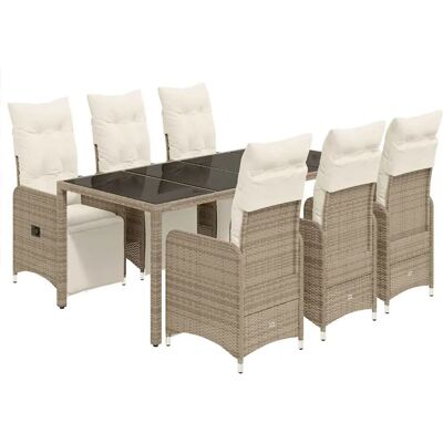 VidaXL Gartenmöbel-Set - Beige, Braun, Verstellbare Kissen VidaXL Gartenmöbel-Set - Beige, Braun, Verstellbare Kissen
