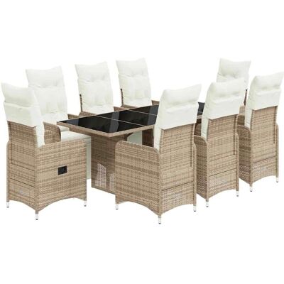 Vidaxl Gartenset - 9 Teile mit Kissen - Braun Vidaxl Gartenset - 9 Teile mit Kissen - Braun