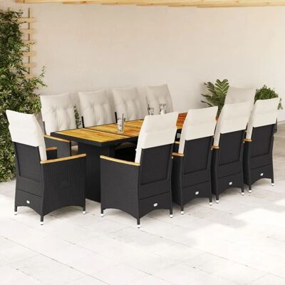 vidaXL Gartenset mit Tisch und Stühlen - Schwarz vidaXL Gartenset mit Tisch und Stühlen - Schwarz