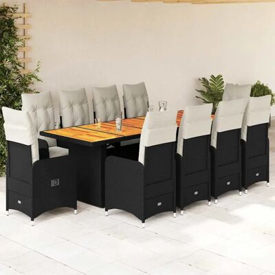 VidaXL Gartenset mit PE Rattan - Tisch, Stühle & Kissen VidaXL Gartenset mit PE Rattan - Tisch, Stühle & Kissen
