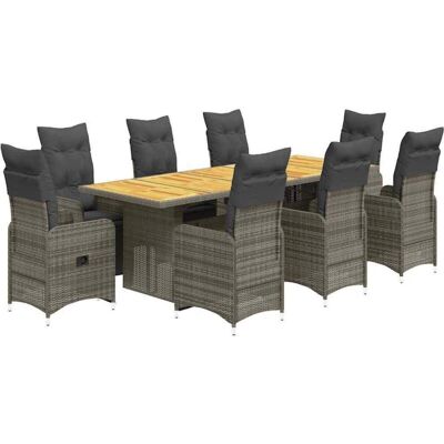 Vidaxl Gartenset - 9 Teile mit Kissen und Kunststoff-Rattan Vidaxl Gartenset - 9 Teile mit Kissen und Kunststoff-Rattan