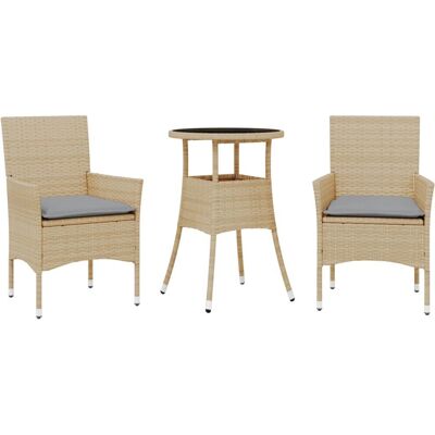 vidaXL Gartenmöbel-Set - Beige, 3-teilig vidaXL Gartenmöbel-Set - Beige, 3-teilig