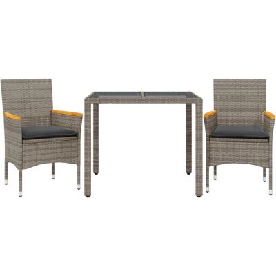 VidaXL Gartenmöbel-Set - Grau - Langlebiges Poly Rattan VidaXL Gartenmöbel-Set - Grau - Langlebiges Poly Rattan
