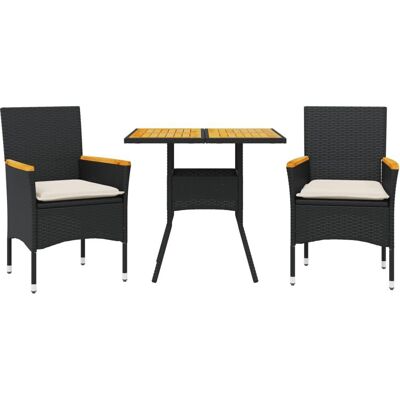 vidaXL Outdoor-Möbelset - Schwarz - 2 Plätze vidaXL Outdoor-Möbelset - Schwarz - 2 Plätze