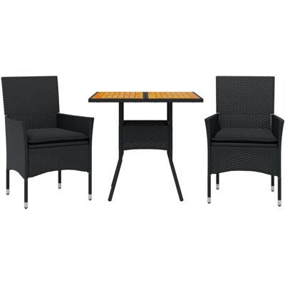 VidaXL Outdoor Möbelset - Schwarz - Gartentisch und Stühle VidaXL Outdoor Möbelset - Schwarz - Gartentisch und Stühle