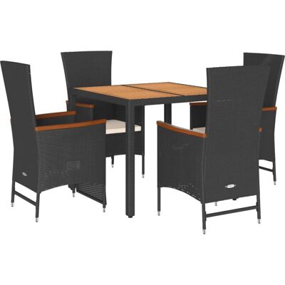 VidaXL Gartenmöbel-Set - Schwarz - Tisch und Liegestühle - Gartenset VidaXL Gartenmöbel-Set - Schwarz - Tisch und Liegestühle - Gartenset