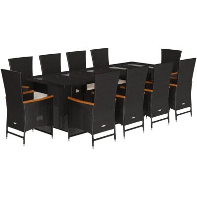 VidaXL Gartenset - Langlebiges Synthetisches Rattan - 10 Stühle & 1 Tisch VidaXL Gartenset - Langlebiges Synthetisches Rattan - 10 Stühle & 1 Tisch