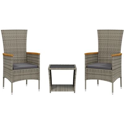 vidaXL Gartenmöbel-Set - Grau, 3-teilig vidaXL Gartenmöbel-Set - Grau, 3-teilig