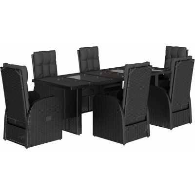 VidaXL Outdoormöbel-Set - Langlebiges PE-Rattan, Verstellbarer Rücken & Polsterkissen VidaXL Outdoormöbel-Set - Langlebiges PE-Rattan, Verstellbarer Rücken & Polsterkissen