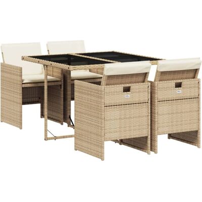 vidaXL Gartenmöbelset 5-teilig mit Kissen - Garten-Essgruppe vidaXL Gartenmöbelset 5-teilig mit Kissen - Garten-Essgruppe