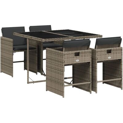 VidaXL Outdoor Möbelset - Grau - Gartentisch und Stühle VidaXL Outdoor Möbelset - Grau - Gartentisch und Stühle
