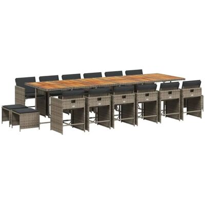 vidaXL Garten-Essgruppe - 17-tlg., Schwarz Poly Rattan vidaXL Garten-Essgruppe - 17-tlg., Schwarz Poly Rattan