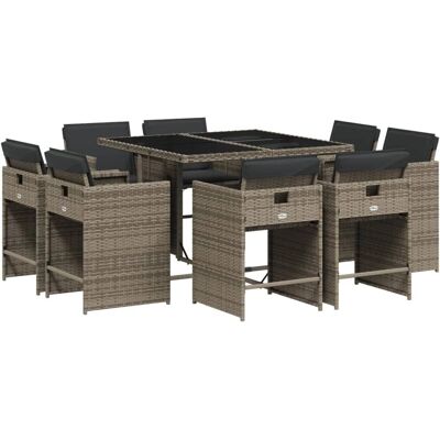 VidaXL 8-Sitzer Gartenset - Grau Poly Rattan VidaXL 8-Sitzer Gartenset - Grau Poly Rattan
