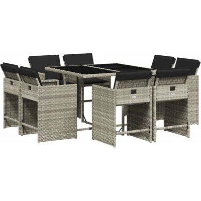 vidaXL Gartenmöbel-Set - 8 Plätze, Grau vidaXL Gartenmöbel-Set - 8 Plätze, Grau
