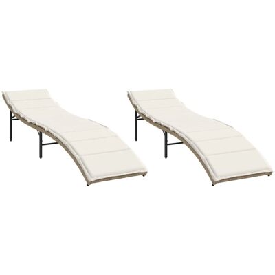 vidaXL Outdoor Liegen mit Kissen - Wetterfester PE Rattan, Stahl vidaXL Outdoor Liegen mit Kissen - Wetterfester PE Rattan, Stahl