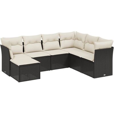VidaXL Gartenmöbel-Set - Schwarz - 7 Sitze VidaXL Gartenmöbel-Set - Schwarz - 7 Sitze