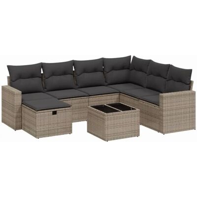 vidaXL Gartenmöbel-Set - Modular Grau Rattan 7-teilig vidaXL Gartenmöbel-Set - Modular Grau Rattan 7-teilig