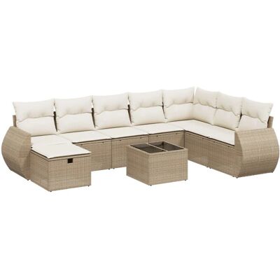VidaXL Gartenmöbel-Set - Beige, 8 Teile, Modulares Design VidaXL Gartenmöbel-Set - Beige, 8 Teile, Modulares Design