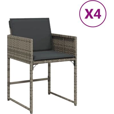 VidaXL Krzesło ogrodowe - Meble ogrodowe z poduszkami - Szare VidaXL Krzesło ogrodowe - Meble ogrodowe z poduszkami - Szare