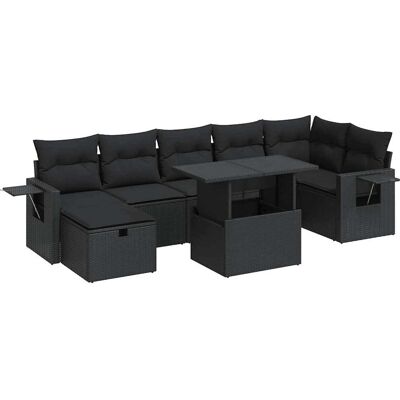 vidaXL Garten-Sofagarnitur 8-tlg. Schwarz vidaXL Garten-Sofagarnitur 8-tlg. Schwarz