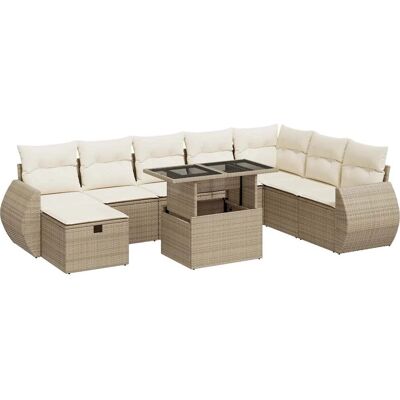 vidaXL Gartenset - Langlebig, Modular, mit Kissen, Schwarz vidaXL Gartenset - Langlebig, Modular, mit Kissen, Schwarz
