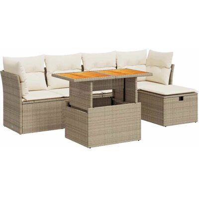 VidaXL Gartenset mit 6 Sitzplätzen - Beigefarbene Gartenlounge VidaXL Gartenset mit 6 Sitzplätzen - Beigefarbene Gartenlounge