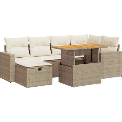 vidaXL Gartenmöbel-Set - Beige - Gartensofas vidaXL Gartenmöbel-Set - Beige - Gartensofas