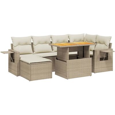 VidaXL Außenmöbel-Set - Schwarz - Garten, Modular, Verstellbarer Tisch VidaXL Außenmöbel-Set - Schwarz - Garten, Modular, Verstellbarer Tisch